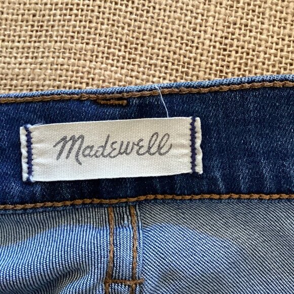 Madewell 10" High-Rise Skinny Jeans Women's Size 27 Blue Denim Raw Hem - Picture 2 of 10
